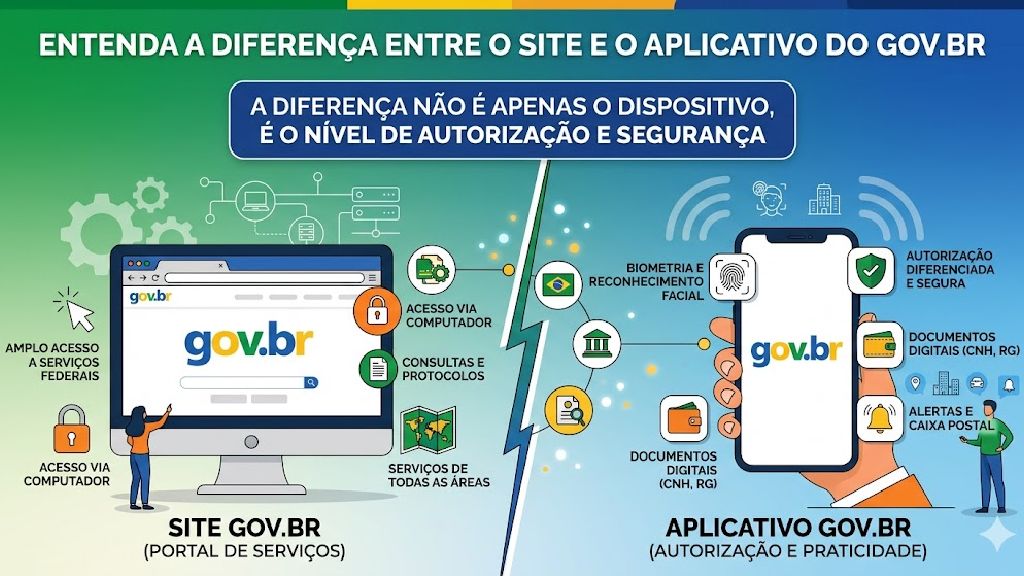 Entenda qual é a diferença entre o site e o aplicativo do Gov.br