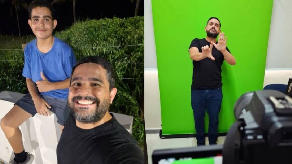 Pai muda de profissão para aprender a se comunicar com filho surdo no ES